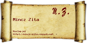 Mincz Zita névjegykártya